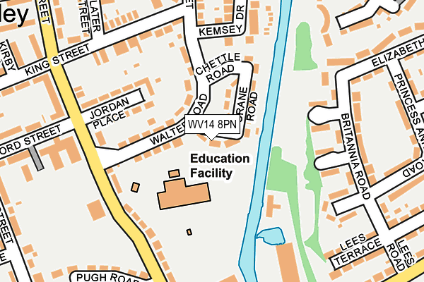 WV14 8PN map - OS OpenMap – Local (Ordnance Survey) WV14 8PN map - OS OpenMap – Local (Ordnance Survey)