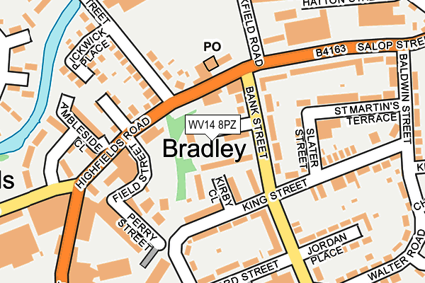 WV14 8PZ map - OS OpenMap – Local (Ordnance Survey)
