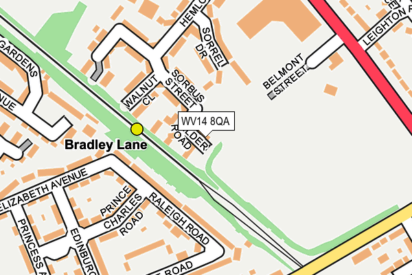 WV14 8QA map - OS OpenMap – Local (Ordnance Survey) WV14 8QA map - OS OpenMap – Local (Ordnance Survey)