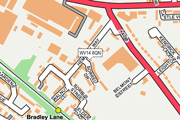 WV14 8QN map - OS OpenMap – Local (Ordnance Survey) WV14 8QN map - OS OpenMap – Local (Ordnance Survey)