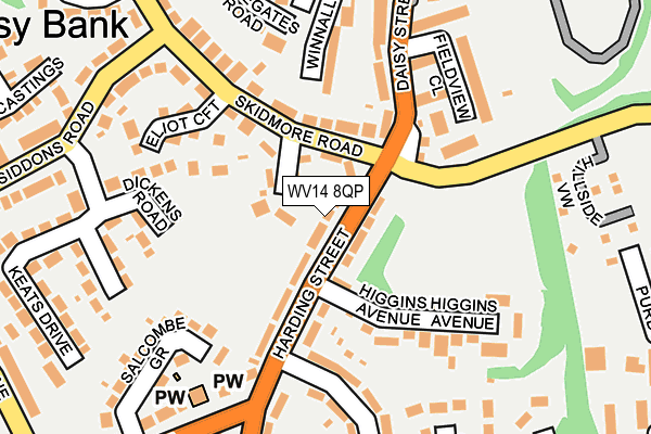 WV14 8QP map - OS OpenMap – Local (Ordnance Survey) WV14 8QP map - OS OpenMap – Local (Ordnance Survey)