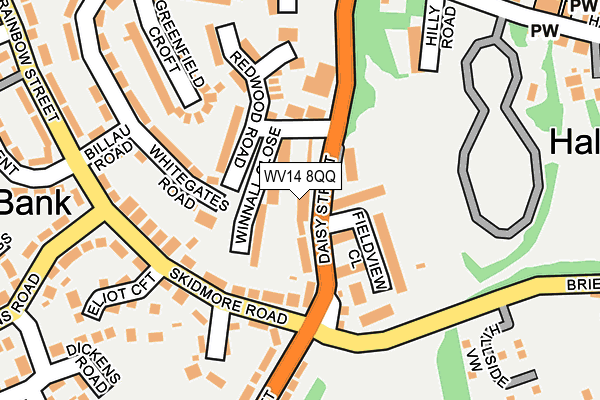 WV14 8QQ map - OS OpenMap – Local (Ordnance Survey)