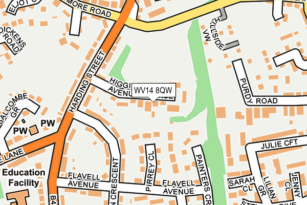 WV14 8QW map - OS OpenMap – Local (Ordnance Survey) WV14 8QW map - OS OpenMap – Local (Ordnance Survey)