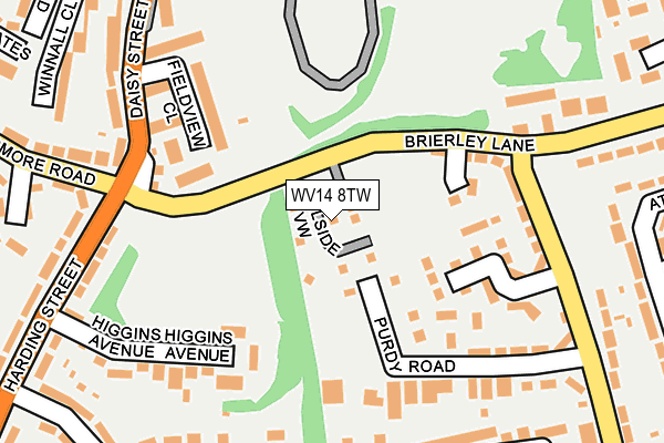 WV14 8TW map - OS OpenMap – Local (Ordnance Survey) WV14 8TW map - OS OpenMap – Local (Ordnance Survey)