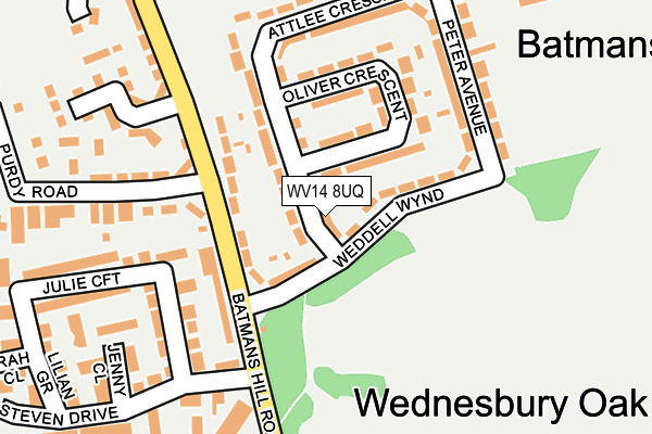 WV14 8UQ map - OS OpenMap – Local (Ordnance Survey) WV14 8UQ map - OS OpenMap – Local (Ordnance Survey)