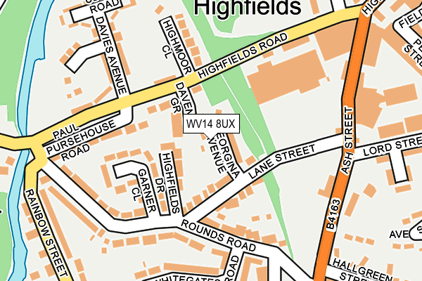 WV14 8UX map - OS OpenMap – Local (Ordnance Survey) WV14 8UX map - OS OpenMap – Local (Ordnance Survey)