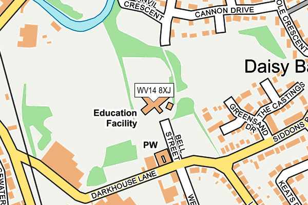 WV14 8XJ map - OS OpenMap – Local (Ordnance Survey) WV14 8XJ map - OS OpenMap – Local (Ordnance Survey)