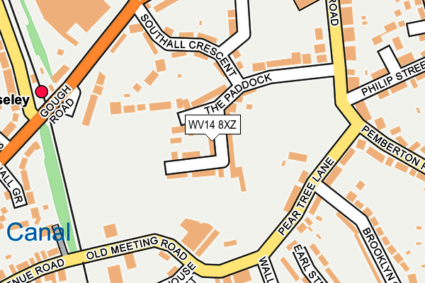 WV14 8XZ map - OS OpenMap – Local (Ordnance Survey) WV14 8XZ map - OS OpenMap – Local (Ordnance Survey)