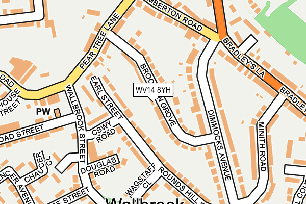 WV14 8YH map - OS OpenMap – Local (Ordnance Survey) WV14 8YH map - OS OpenMap – Local (Ordnance Survey)