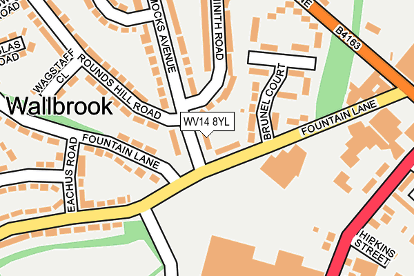 WV14 8YL map - OS OpenMap – Local (Ordnance Survey) WV14 8YL map - OS OpenMap – Local (Ordnance Survey)