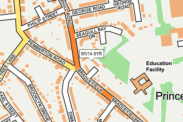 WV14 8YR map - OS OpenMap – Local (Ordnance Survey) WV14 8YR map - OS OpenMap – Local (Ordnance Survey)