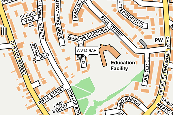 WV14 9AH map - OS OpenMap – Local (Ordnance Survey) WV14 9AH map - OS OpenMap – Local (Ordnance Survey)