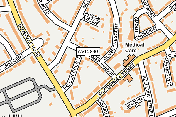 WV14 9BG map - OS OpenMap – Local (Ordnance Survey) WV14 9BG map - OS OpenMap – Local (Ordnance Survey)