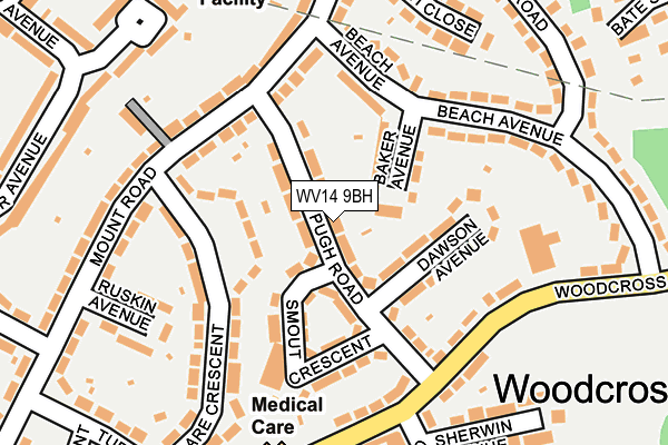 WV14 9BH map - OS OpenMap – Local (Ordnance Survey) WV14 9BH map - OS OpenMap – Local (Ordnance Survey)