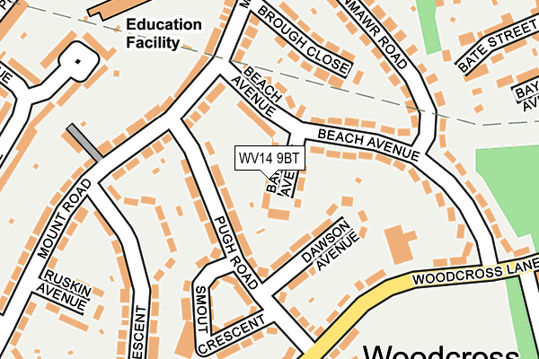WV14 9BT map - OS OpenMap – Local (Ordnance Survey) WV14 9BT map - OS OpenMap – Local (Ordnance Survey)