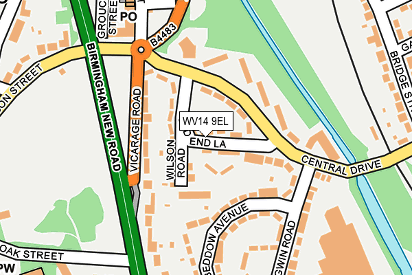 WV14 9EL map - OS OpenMap – Local (Ordnance Survey) WV14 9EL map - OS OpenMap – Local (Ordnance Survey)