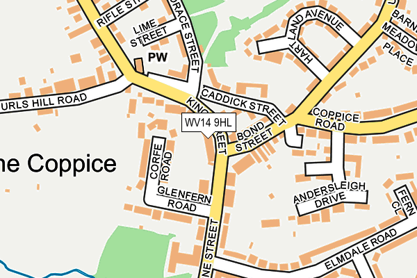 WV14 9HL map - OS OpenMap – Local (Ordnance Survey) WV14 9HL map - OS OpenMap – Local (Ordnance Survey)