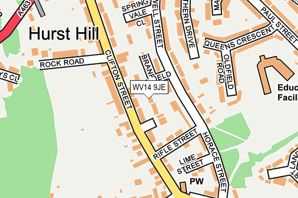 WV14 9JE map - OS OpenMap – Local (Ordnance Survey)