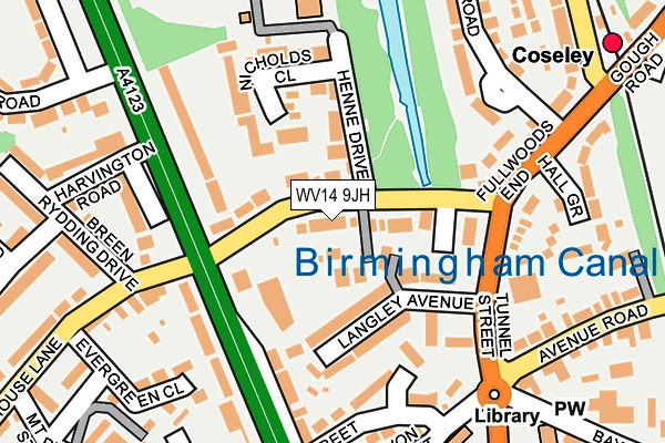 WV14 9JH map - OS OpenMap – Local (Ordnance Survey) WV14 9JH map - OS OpenMap – Local (Ordnance Survey)