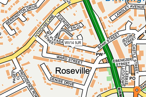 WV14 9JR map - OS OpenMap – Local (Ordnance Survey) WV14 9JR map - OS OpenMap – Local (Ordnance Survey)