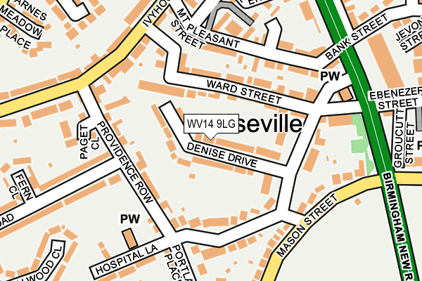 WV14 9LG map - OS OpenMap – Local (Ordnance Survey) WV14 9LG map - OS OpenMap – Local (Ordnance Survey)