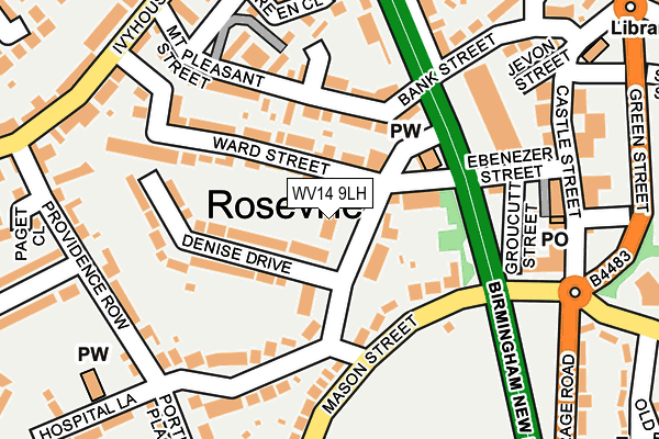 WV14 9LH map - OS OpenMap – Local (Ordnance Survey) WV14 9LH map - OS OpenMap – Local (Ordnance Survey)