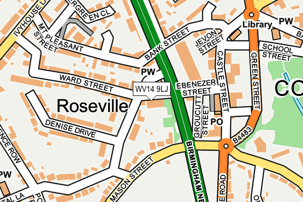 WV14 9LJ map - OS OpenMap – Local (Ordnance Survey) WV14 9LJ map - OS OpenMap – Local (Ordnance Survey)