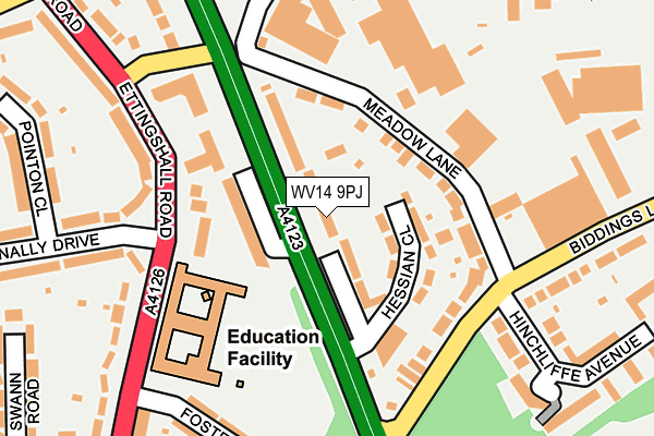 WV14 9PJ map - OS OpenMap – Local (Ordnance Survey) WV14 9PJ map - OS OpenMap – Local (Ordnance Survey)