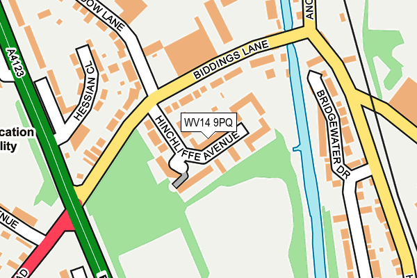 WV14 9PQ map - OS OpenMap – Local (Ordnance Survey) WV14 9PQ map - OS OpenMap – Local (Ordnance Survey)