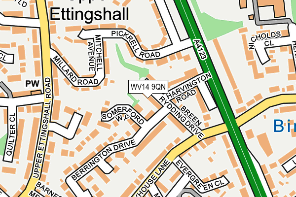 WV14 9QN map - OS OpenMap – Local (Ordnance Survey) WV14 9QN map - OS OpenMap – Local (Ordnance Survey)