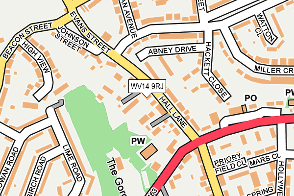 WV14 9RJ map - OS OpenMap – Local (Ordnance Survey) WV14 9RJ map - OS OpenMap – Local (Ordnance Survey)