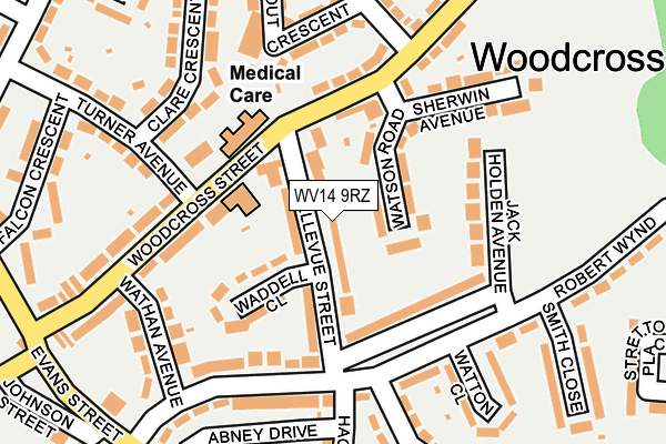 WV14 9RZ map - OS OpenMap – Local (Ordnance Survey) WV14 9RZ map - OS OpenMap – Local (Ordnance Survey)