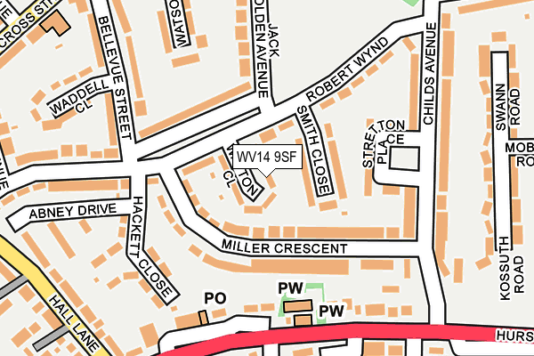 WV14 9SF map - OS OpenMap – Local (Ordnance Survey) WV14 9SF map - OS OpenMap – Local (Ordnance Survey)