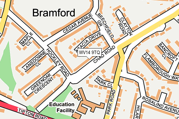 WV14 9TQ map - OS OpenMap – Local (Ordnance Survey)