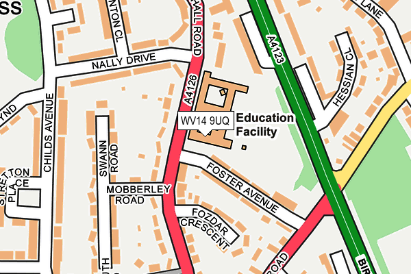 WV14 9UQ map - OS OpenMap – Local (Ordnance Survey) WV14 9UQ map - OS OpenMap – Local (Ordnance Survey)