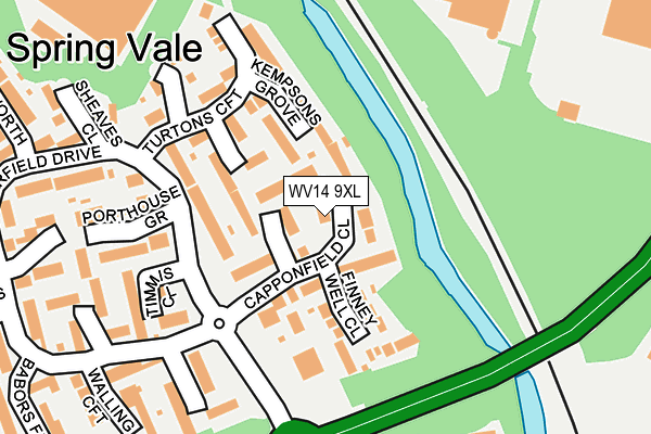 WV14 9XL map - OS OpenMap – Local (Ordnance Survey) WV14 9XL map - OS OpenMap – Local (Ordnance Survey)