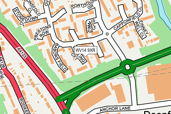 WV14 9XR map - OS OpenMap – Local (Ordnance Survey) WV14 9XR map - OS OpenMap – Local (Ordnance Survey)