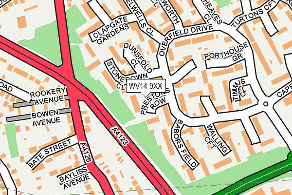 WV14 9XX map - OS OpenMap – Local (Ordnance Survey) WV14 9XX map - OS OpenMap – Local (Ordnance Survey)