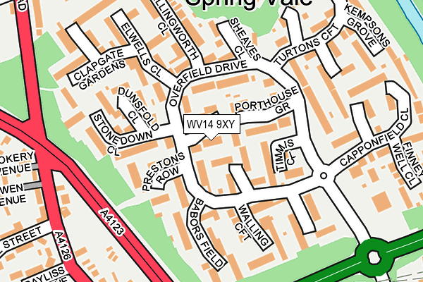 WV14 9XY map - OS OpenMap – Local (Ordnance Survey) WV14 9XY map - OS OpenMap – Local (Ordnance Survey)