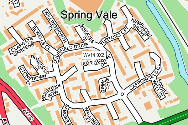 WV14 9XZ map - OS OpenMap – Local (Ordnance Survey) WV14 9XZ map - OS OpenMap – Local (Ordnance Survey)