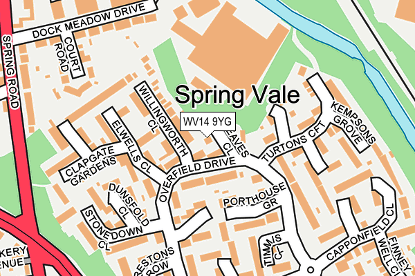 WV14 9YG map - OS OpenMap – Local (Ordnance Survey) WV14 9YG map - OS OpenMap – Local (Ordnance Survey)