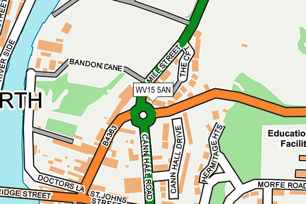 WV15 5AN map - OS OpenMap – Local (Ordnance Survey) WV15 5AN map - OS OpenMap – Local (Ordnance Survey)