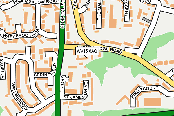 WV15 6AQ map - OS OpenMap – Local (Ordnance Survey) WV15 6AQ map - OS OpenMap – Local (Ordnance Survey)