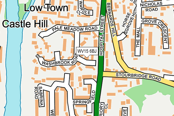 WV15 6BJ map - OS OpenMap – Local (Ordnance Survey)