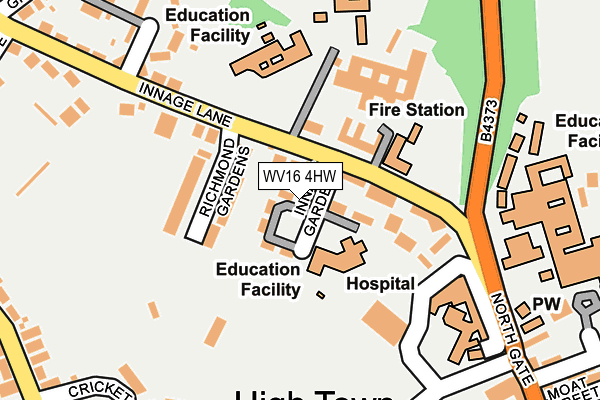 WV16 4HW map - OS OpenMap – Local (Ordnance Survey) WV16 4HW map - OS OpenMap – Local (Ordnance Survey)