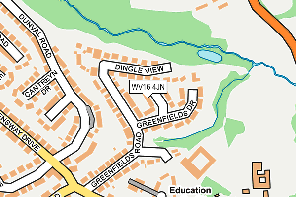 WV16 4JN map - OS OpenMap – Local (Ordnance Survey) WV16 4JN map - OS OpenMap – Local (Ordnance Survey)