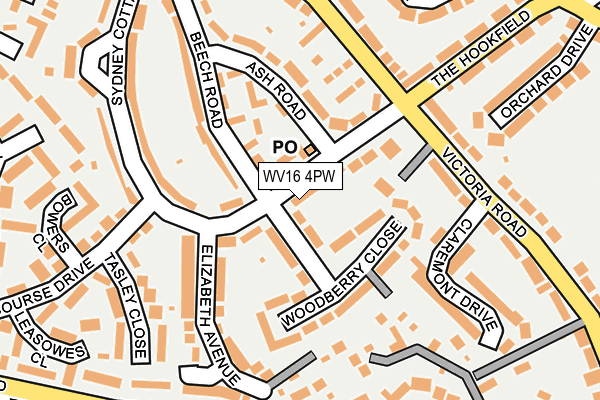 WV16 4PW map - OS OpenMap – Local (Ordnance Survey) WV16 4PW map - OS OpenMap – Local (Ordnance Survey)