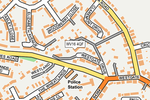WV16 4QF map - OS OpenMap – Local (Ordnance Survey) WV16 4QF map - OS OpenMap – Local (Ordnance Survey)
