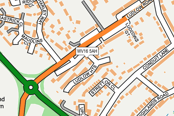WV16 5AH map - OS OpenMap – Local (Ordnance Survey)