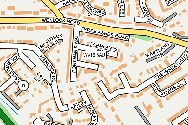 WV16 5AU map - OS OpenMap – Local (Ordnance Survey) WV16 5AU map - OS OpenMap – Local (Ordnance Survey)